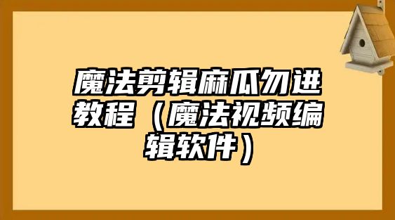 魔法剪輯麻瓜勿進教程（魔法視頻編輯軟件）